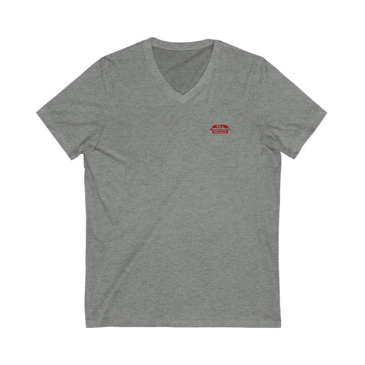 Retro Sandwich Shack V-Neck Tee, Vintage Foodie Shirt, Food Lover Gift, Unisex Graphic Tee, Restaurant Apparel, Casual Wear