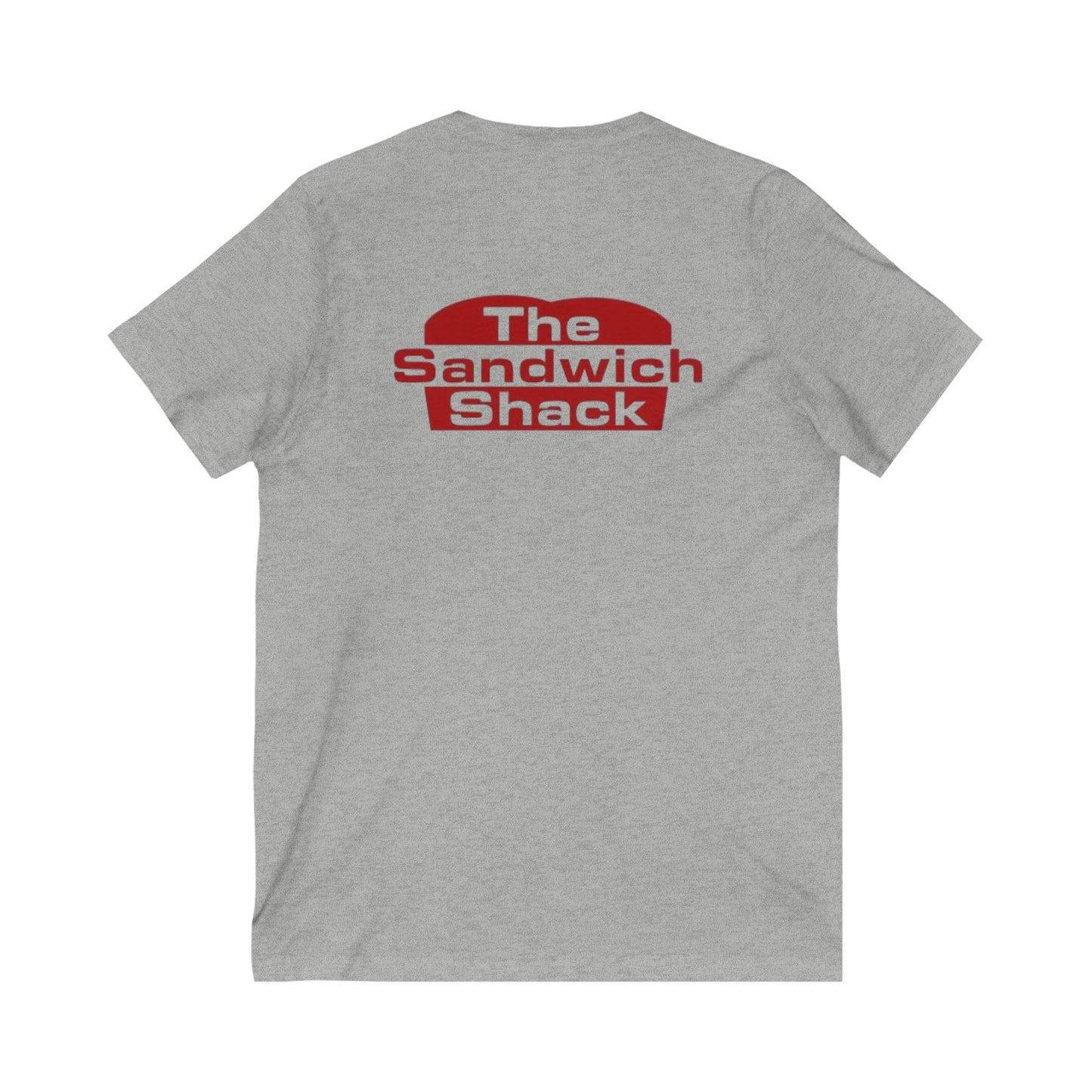Retro Sandwich Shack V-Neck Tee, Vintage Foodie Shirt, Food Lover Gift, Unisex Graphic Tee, Restaurant Apparel, Casual Wear