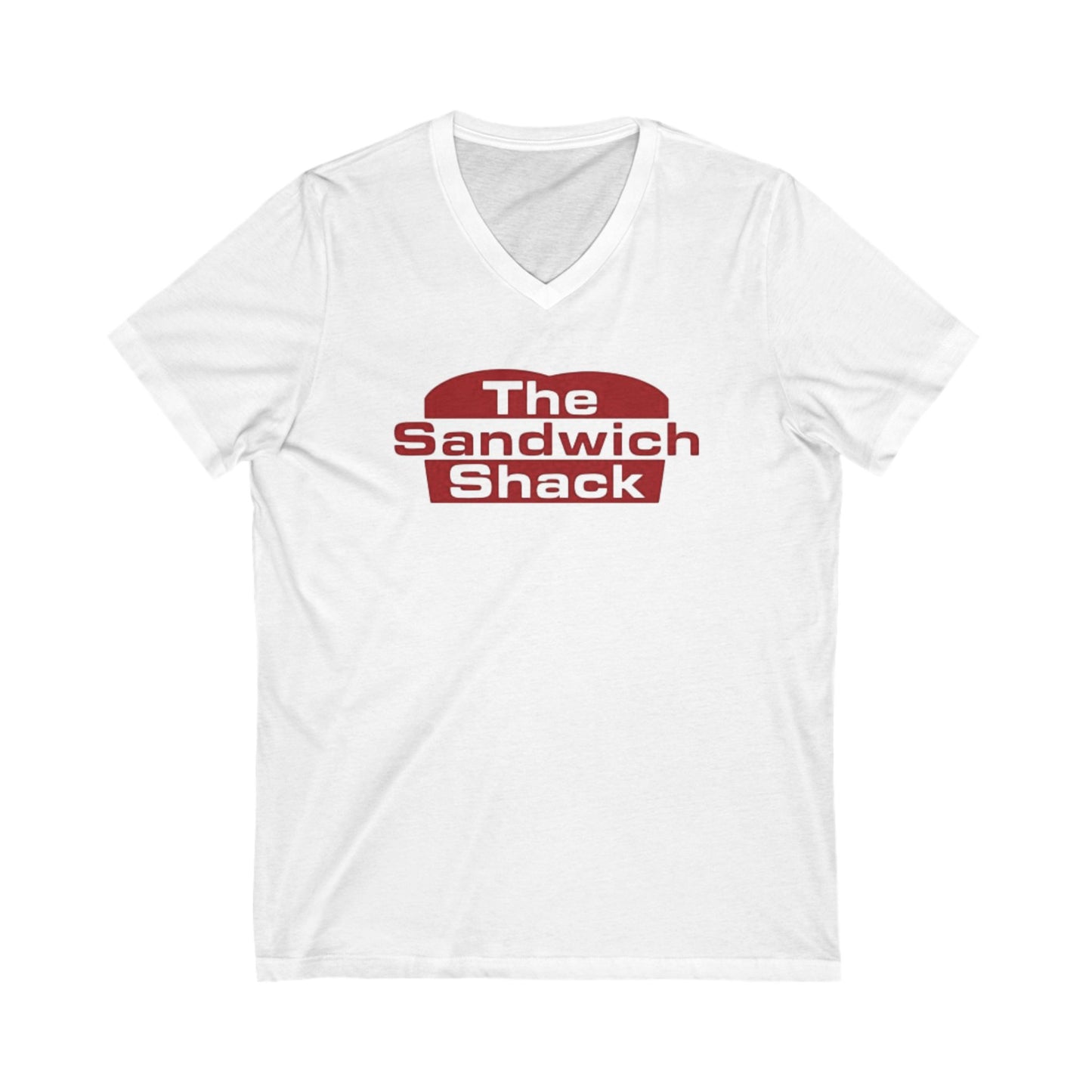 Vintage Foodie V-Neck Tee - The Sandwich Shack, Gift for Chefs, Casual Restaurant Wear, Food Lovers Shirt, Fun Foodie Tee