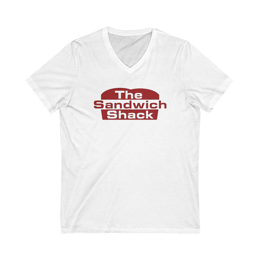 Vintage Foodie V-Neck Tee - The Sandwich Shack, Gift for Chefs, Casual Restaurant Wear, Food Lovers Shirt, Fun Foodie Tee