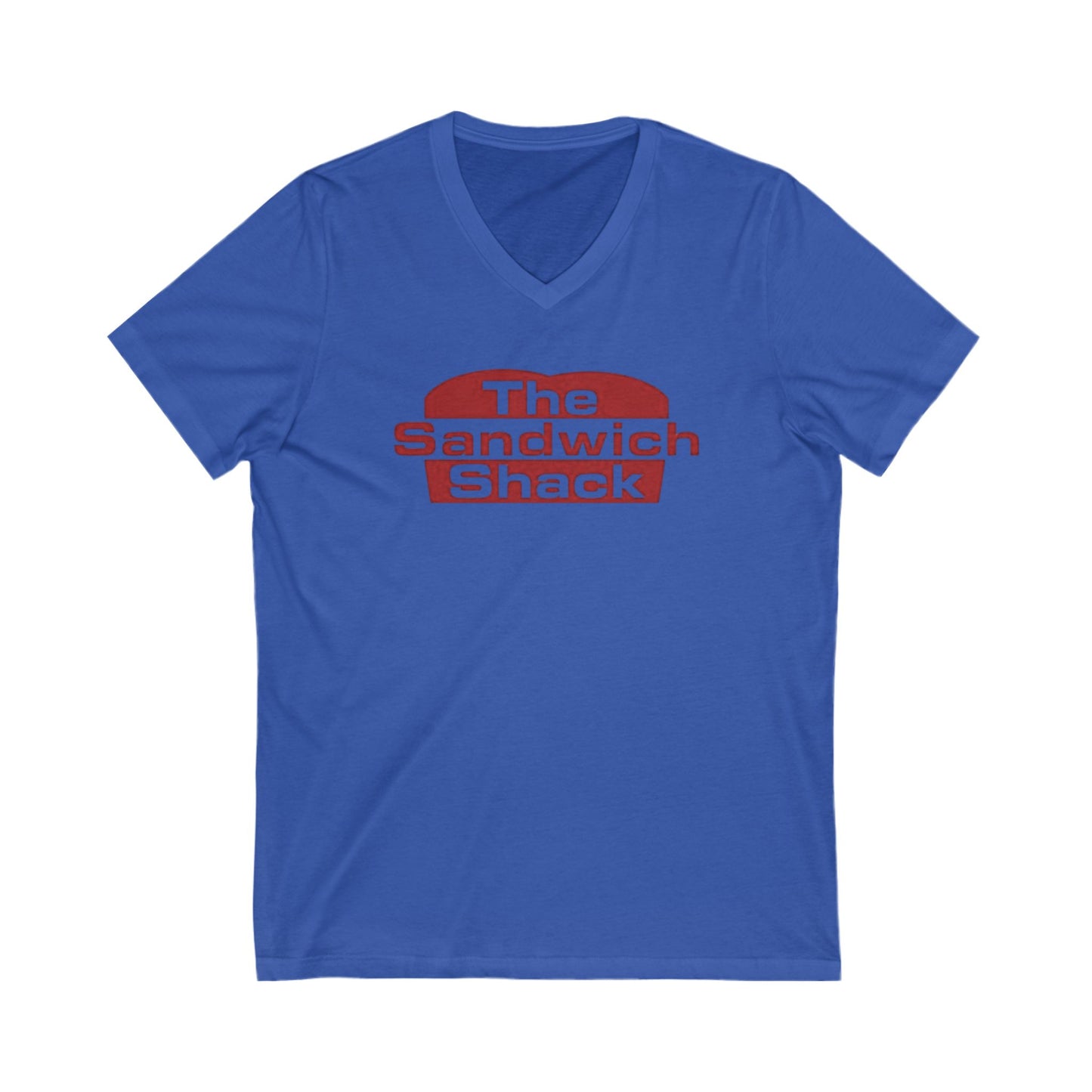 Vintage Foodie V-Neck Tee - The Sandwich Shack, Gift for Chefs, Casual Restaurant Wear, Food Lovers Shirt, Fun Foodie Tee