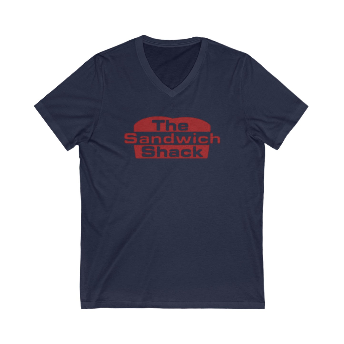 Vintage Foodie V-Neck Tee - The Sandwich Shack, Gift for Chefs, Casual Restaurant Wear, Food Lovers Shirt, Fun Foodie Tee
