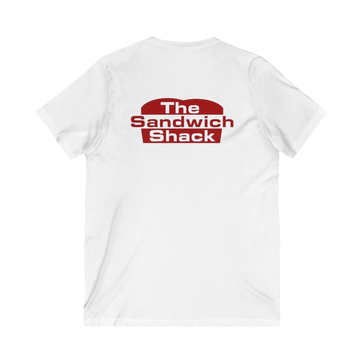 Retro Sandwich Shack V-Neck Tee, Vintage Foodie Shirt, Food Lover Gift, Unisex Graphic Tee, Restaurant Apparel, Casual Wear