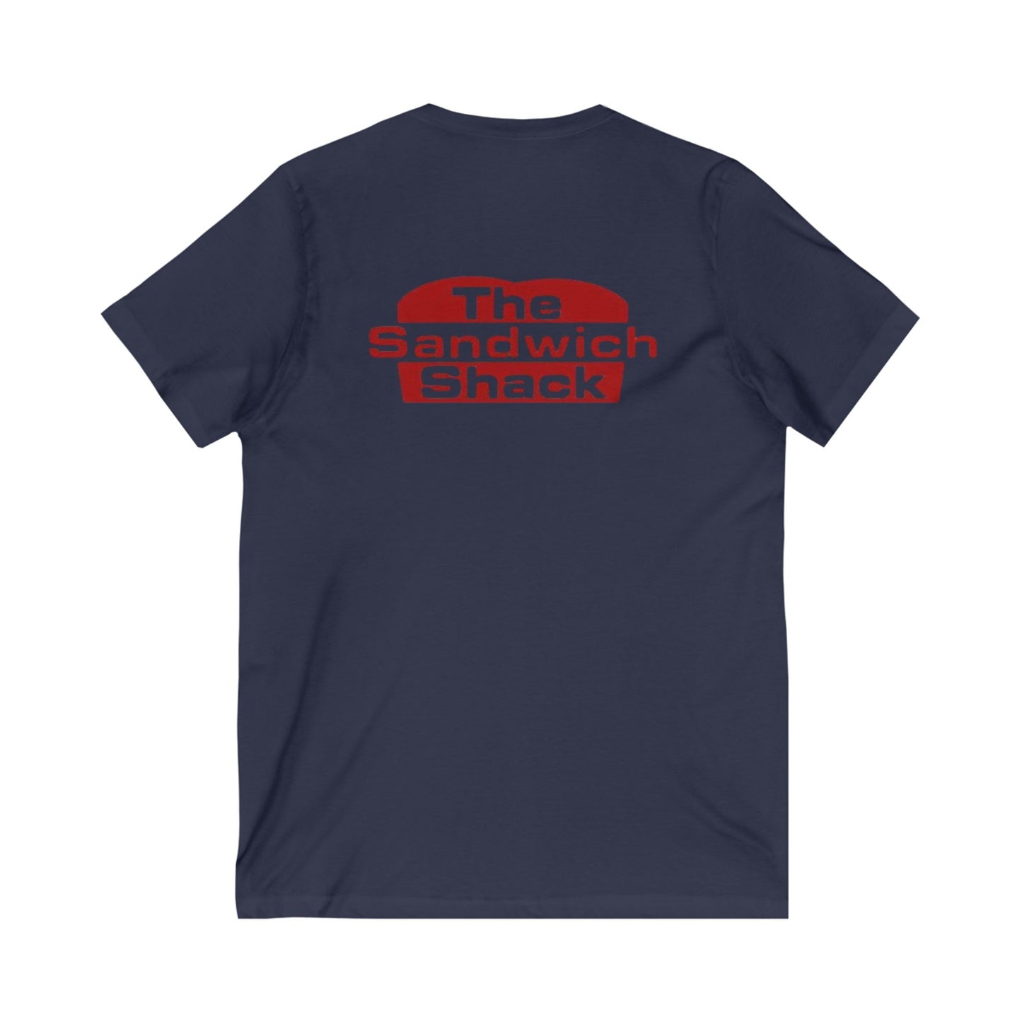 Retro Sandwich Shack V-Neck Tee, Vintage Foodie Shirt, Food Lover Gift, Unisex Graphic Tee, Restaurant Apparel, Casual Wear